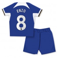 Otroški Nogometni dresi Chelsea Enzo Fernandez #8 Domači 2023-24 Kratek Rokav (+ Kratke hlače)